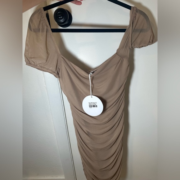 Princess Polly Charvi Mini Dress | Color: Tan | Size 6 - Picture 4 of 4